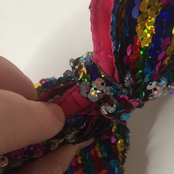 ❤️ Rainbow sequin big head bow hair clip - Picture 5 of 11